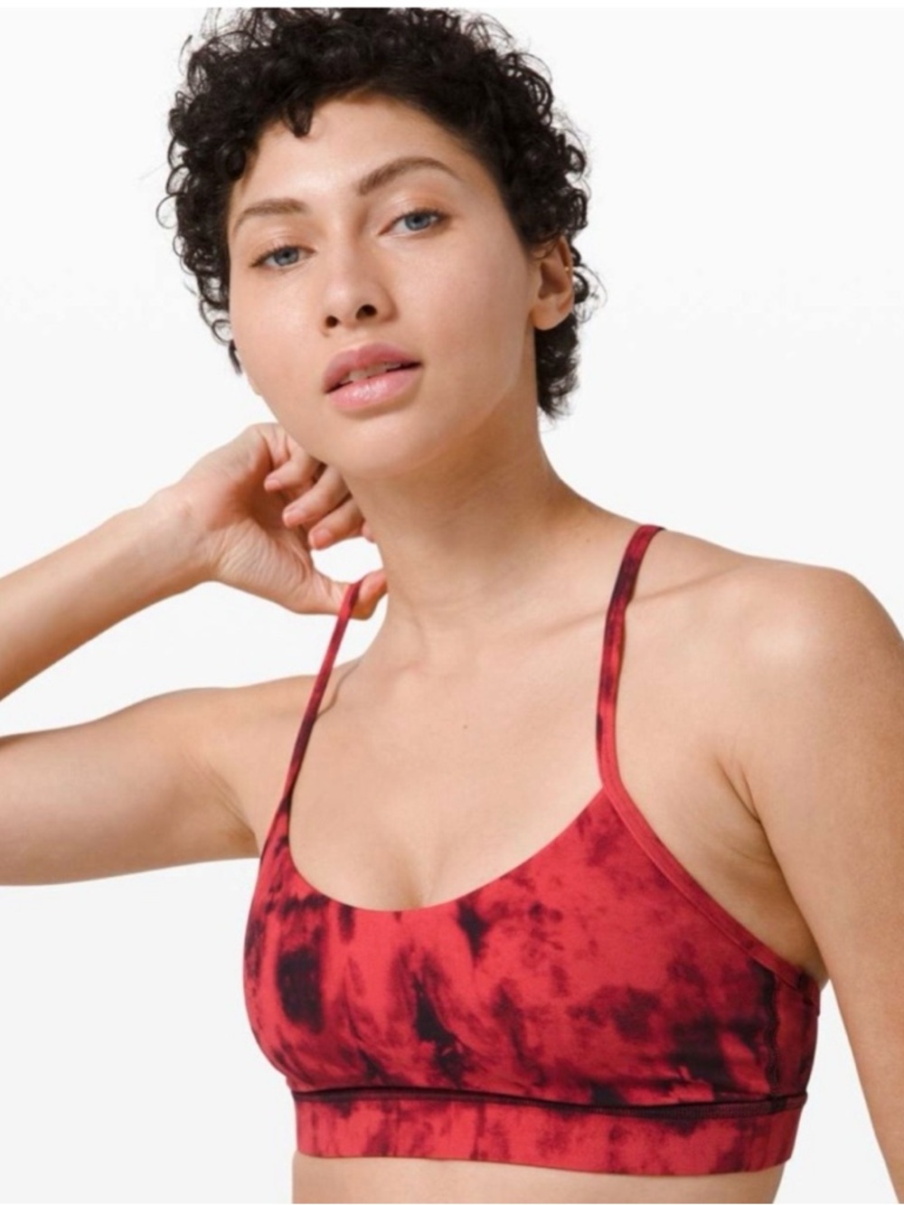 Lululemon Flow-Y Red Tie-Dye Limited Edition Bralette Sports Bra